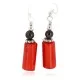 .925 Sterling Silver Hooks Certified Authentic Navajo Natural Tigers Eye Coral Native American Dangle Earrings 18294-7 .925 Sterling Silver Hooks Certified Authentic Navajo Natural Tigers Eye Coral Native American Dangle Earrings 18294-7