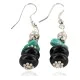 .925 Sterling Silver Hooks Certified Authentic Navajo Natural Turquoise Black Onyx Native American Dangle Earrings 18286-6 .925 Sterling Silver Hooks Certified Authentic Navajo Natural Turquoise Black Onyx Native American Dangle Earrings 18286-6