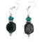 .925 Sterling Silver Hooks Certified Authentic Navajo Natural Turquoise Green Jasper Native American Dangle Earrings 18251-1