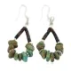 .925 Sterling Silver Hooks Certified Authentic Navajo Natural Turquoise Heishi Hoop Native American Earrings 18263-1