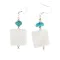.925 Sterling Silver Hooks Certified Authentic Navajo Natural Turquoise Mother Of Pearl Native American Dangle Earrings 18254-4 .925 Sterling Silver Hooks Certified Authentic Navajo Natural Turquoise Mother Of Pearl Native American Dangle Earrings 18254-4