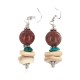 .925 Sterling Silver Hooks Certified Authentic Navajo Natural Turquoise Red Jasper Graduated Melon Shell Native American Dangle Earrings 18258-1 .925 Sterling Silver Hooks Certified Authentic Navajo Natural Turquoise Red Jasper Graduated Melon Shell Native American Dangle Earrings 18258-1