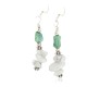 .925 Sterling Silver Hooks Navajo Certified Authentic White Howlite Native American Dangle Earrings 18294-24