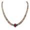 .925 Sterling Silver Navajo Certified Authentic Coral and Natural Graduated Heishi Native American Necklace  95004-6