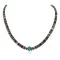 .925 Sterling Silver Navajo Certified Authentic Coral and Natural Turquoise Graduated Heishi Native American Necklace 95004-4