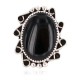 .925 Sterling Silver Navajo Certified Authentic Handmade Natural Black Onyx Native American Ring size 6  18198-3
