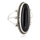 .925 Sterling Silver Navajo Certified Authentic Handmade Natural Black Onyx Native American Ring Size 8 1/2 96006-6