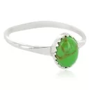 .925 Sterling Silver Navajo Certified Authentic Handmade Natural Gaspeite Native American Ring Size 3 1/2 24500-2