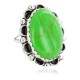 .925 Sterling Silver Navajo Certified Authentic Handmade Natural Gaspeite Native American Ring Size 7 18198-4