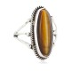.925 Sterling Silver Navajo Certified Authentic Handmade Natural Tigers Eye Native American Ring size 6 1/2  96007-2