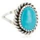 .925 Sterling Silver Navajo Certified Authentic Handmade Natural Turquoise Native American Ring Size 9 1/2 96001-4