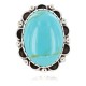 .925 Sterling Silver Navajo Certified Authentic Handmade Natural Turquoise Native American Ring size 8 1/2 18198-1