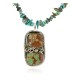 .925 Sterling Silver Navajo Certified Authentic Turquoise Coral Native American Necklace 12925-15979-3
