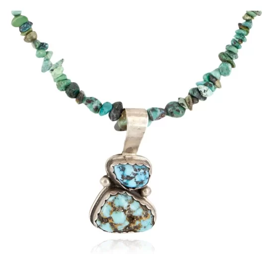 .925 Sterling Silver Navajo Certified Authentic Turquoise Pink Quartz Native American Necklace 15029-15794-5 .925 Sterling Silver Navajo Certified Authentic Turquoise Pink Quartz Native American Necklace 15029-15794-5
