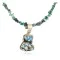 .925 Sterling Silver Navajo Certified Authentic Turquoise Pink Quartz Native American Necklace 15029-15794-5