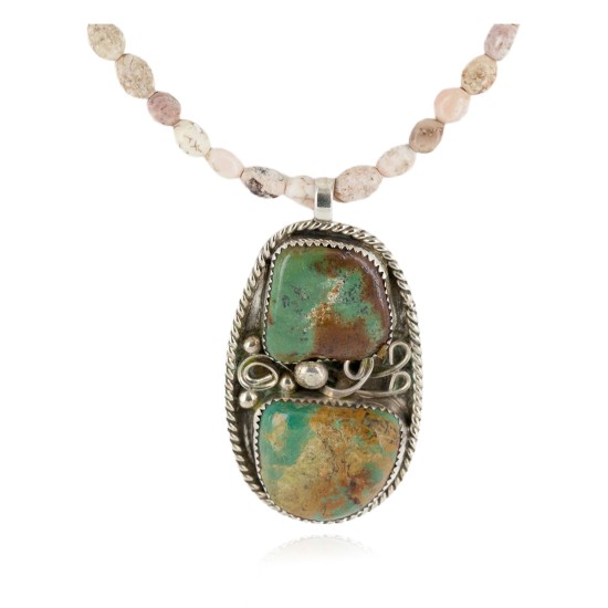 .925 Sterling Silver Navajo Certified Authentic White Howlite Native American Necklace 12926-4-25289 .925 Sterling Silver Navajo Certified Authentic White Howlite Native American Necklace 12926-4-25289