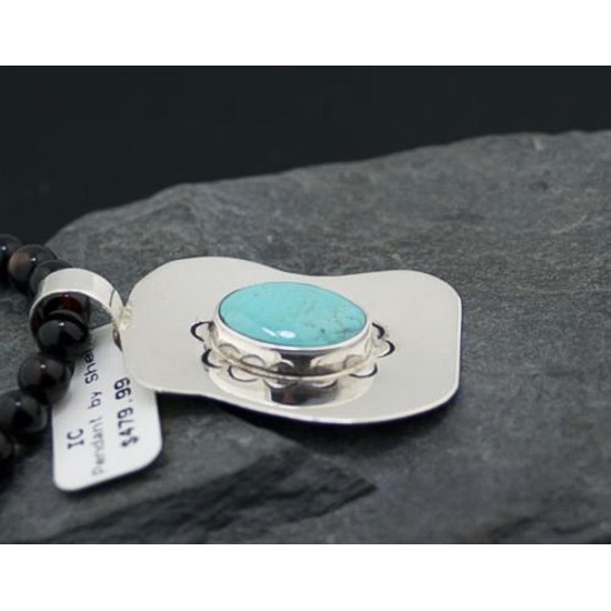 .925 Sterling Silver Sterling Handmade Certified Authentic Navajo Turquoise Native American Necklace 390680576485 .925 Sterling Silver Sterling Handmade Certified Authentic Navajo Turquoise Native American Necklace 390680576485