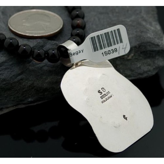 .925 Sterling Silver Sterling Handmade Certified Authentic Navajo Turquoise Native American Necklace 390680576485 .925 Sterling Silver Sterling Handmade Certified Authentic Navajo Turquoise Native American Necklace 390680576485