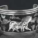 .925 Sterling Silver Sterling Handmade Horse Certified Authentic Navajo Storyteller Native American Bracelet 390673566471