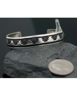 .925 Sterling Silver Sterling Silver Handmade Mountain Certified Authentic Navajo Native American Bracelet 370914059281