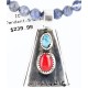 .925 Sterling SilverHandmade Certified Authentic Navajo Turquoise and Coral Native American Necklace 371007057655