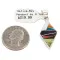 Navajo Rhombus Certified Authentic .925 Sterling Silver Natural Multicolor Real Handmade Native American Inlaid Pendant 24491-10