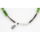 Delicate Certified Authentic Navajo .925 Sterling Silver Natural Turquoise and Green Agate Native American Necklace Chain 16043-1