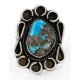Handmade Certified Authentic Flower Navajo .925 Sterling Silver Natural Turquoise Native American Ring  16504