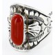 Handmade Certified Authentic Navajo .925 Sterling Silver Coral Native American Ring  17906