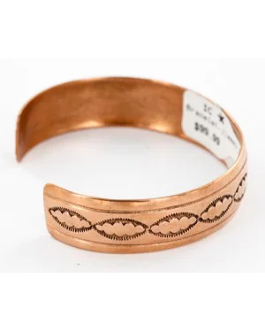 Handmade Certified Authentic Jiemmy Patters Navajo Pure Copper Native American Bracelet 12528-1 Handmade Certified Authentic Jiemmy Patters Navajo Pure Copper Native American Bracelet 12528-1