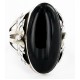 Handmade Certified Authentic Signed Navajo .925 Sterling Silver Natural Black Onyx Native American Ring  16349
