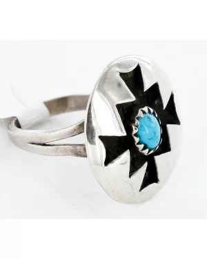 Handmade Certified Authentic Navajo .925 Sterling Silver Natural Turquoise Native American Ring 16251 Handmade Certified Authentic Navajo .925 Sterling Silver Natural Turquoise Native American Ring 16251