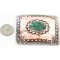 Certified Authentic Navajo .925 Sterling Silver and Copper Natural Turquoise Native American Buckle 45645654