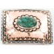 Certified Authentic Navajo .925 Sterling Silver and Copper Natural Turquoise Native American Buckle 45645654