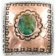 Certified Authentic Navajo .925 Sterling Silver and Copper Natural Turquoise Native American Buckle 86754563