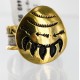 Bear Paw .925 Sterling Silver and 12kt Gold Filled Handmade Certified Authentic Navajo Native American Ring  12622-1
