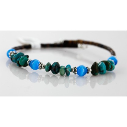 Certified Authentic Navajo Turquoise and Blue Quartz WRAP Bracele Native American Bracelet 12747 Certified Authentic Navajo Turquoise and Blue Quartz WRAP Bracele Native American Bracelet 12747