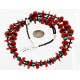 Certified Authentic 2 Strand Navajo .925 Sterling Silver Natural Turquoise and Coral Native American Necklace 750175