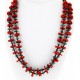 Certified Authentic 2 Strand Navajo .925 Sterling Silver Natural Turquoise and Coral Native American Necklace 750175