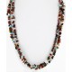 Large Certified Authentic 2 Strand Navajo .925 Sterling Silver Multicolor Stones Native American Necklace 16010