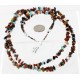Large Certified Authentic 2 Strand Navajo .925 Sterling Silver Multicolor Stones Native American Necklace 16010