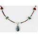 Certified Authentic Navajo .925 Sterling Silver Natural Turquoise Carnelian Native American Necklace 750171