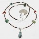 Certified Authentic Navajo .925 Sterling Silver Natural Turquoise Carnelian Native American Necklace 750171