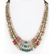 3 Strand Certified Authentic Navajo .925 Sterling Silver Turquoise Coral Spiny Oyster and Graduated Heishi Native American Necklace 15931-7 3 Strand Certified Authentic Navajo .925 Sterling Silver Turquoise Coral Spiny Oyster and Graduated Heishi Native American Necklace 15931-7