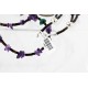 Certified Authentic 2 Strand Navajo .925 Sterling Silver Turquoise and AMETHYST Native American Necklace 16011