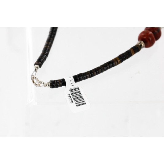 Certified Authentic 4 Strand Navajo .925 Sterling Silver and Turquoise and Coral Native American Necklace 15958 Certified Authentic 4 Strand Navajo .925 Sterling Silver and Turquoise and Coral Native American Necklace 15958
