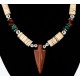$280 Certified Authentic Navajo .925 Sterling Silver Graduated Melon Shell and Turquoise and Goldstone Native American Necklace 750142