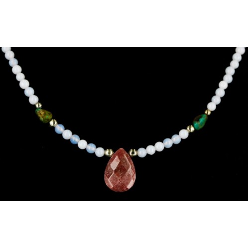 Certified Authentic Navajo .925 Sterling Silver Opalite Jasper and Turquoise Native American Necklace 25231-18 Certified Authentic Navajo .925 Sterling Silver Opalite Jasper and Turquoise Native American Necklace 25231-18