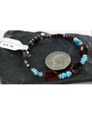 Certified Authentic Navajo beauty Turquoise and Carnelian Native American WRAP Bracelet 12746 Certified Authentic Navajo beauty Turquoise and Carnelian Native American WRAP Bracelet 12746