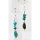 Certified Authentic Navajo .925 Sterling Silver Hooks Natural Turquoise Native American Earrings 18076